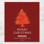 Festive Merry Christmas  Weinetikett (Einzelnes Label)