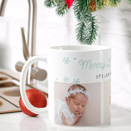 Festive Merry Little Christmas Baby Blue Photos Kaffeetasse