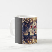 Festive Midnight Clock Happy New Year Mug Kaffeetasse (Vorderseite Links)