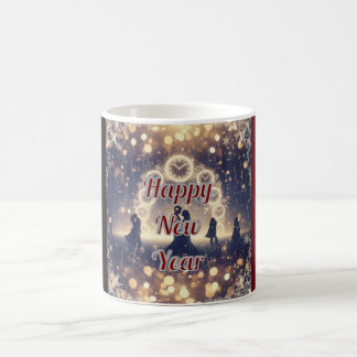 Festive Midnight Clock Happy New Year Mug Kaffeetasse