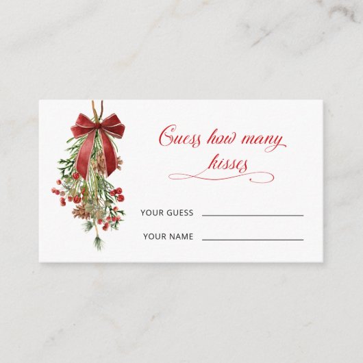 Festive Mistletoe Guess how many kisses Begleitkarte (Vorderseite)