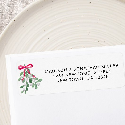 Festive Mistletoe Return Address 