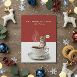 Festive Mouse Not a Creature Christmas Card Joy Feiertagskarte