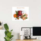Festive Mulled Wine with Ingredients Illustration  Poster (Heimbüro)