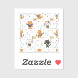 Festive New Year Parade Cat Cheerful Feline Aufkleber