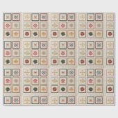 Festive Nine-Square Holiday Motif Design Geschenkpapier (Flach)