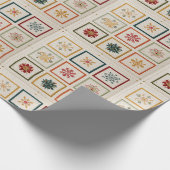 Festive Nine-Square Holiday Motif Design Geschenkpapier (Ecke)
