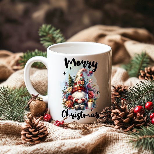Festive Nordic Gnome Trio with Candles and Winter  Kaffeetasse