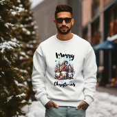 Festive Nordic Gnome Trio with Candles and Winter Sweatshirt