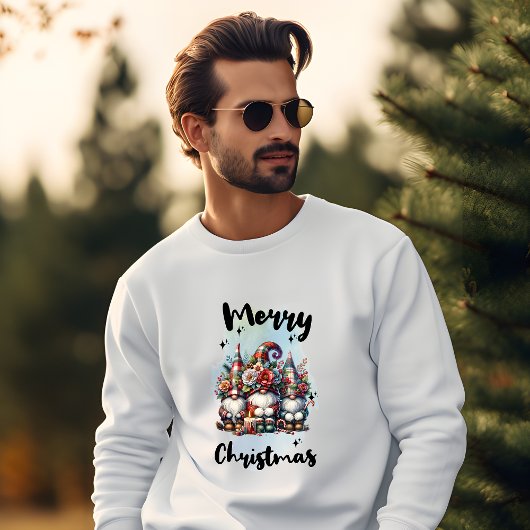 Festive Nordic Gnome Trio with Candles and Winter Sweatshirt