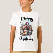Festive Nordic Gnome Trio with Candles and Winter  T-Shirt (Vorderseite)