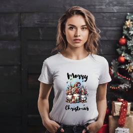 Festive Nordic Gnome Trio with Candles and Winter Tri-Blend Shirt