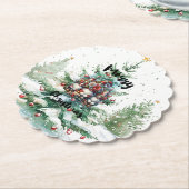 Festive Nordic Gnome Trio with Candles and Winter Untersetzer (angewinkelt)