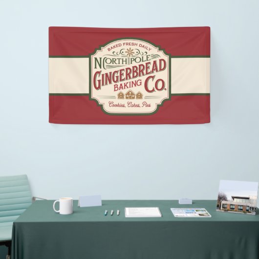 Festive North Pole Gingerbrot Backunternehmen Banner (Messeveranstaltung)