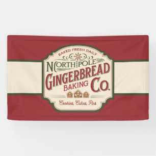 Festive North Pole Gingerbrot Backunternehmen Banner