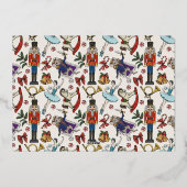 Festive Nutcracker Ballet Christmas Party Ivory Folieneinladung (Rückseite)