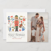 Festive Nutcracker Characters Christmas Foto Feiertagskarte (Vorderseite)