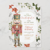 Festive Nutcracker Christmas Elegant Greenery Einladung (Vorne/Hinten)