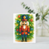 Festive Nutcracker Christmas Postcard Feiertagspostkarte (Stehend Vorderseite)
