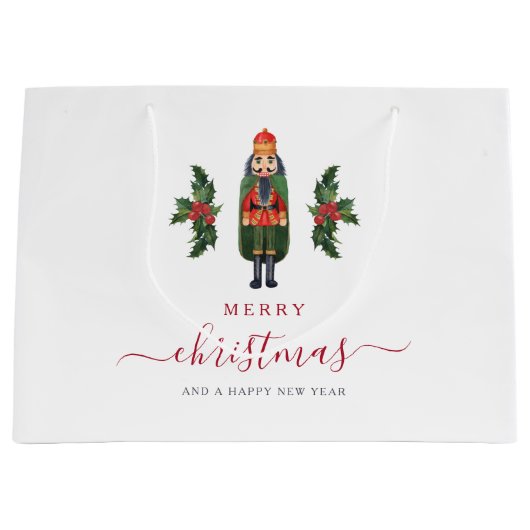 Festive Nutcracker Frohe Weihnachten Große Geschenktüte (Vorderseite)