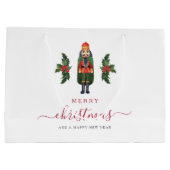Festive Nutcracker Frohe Weihnachten Große Geschenktüte (Rückseite)