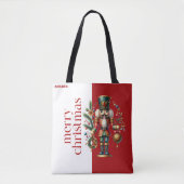 Festive Nutcracker Frohe Weihnachtstypografie Tasche (Vorderseite)