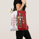 Festive Nutcracker Frohe Weihnachtstypografie Tasche (Von Nahem)
