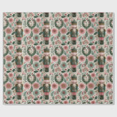 Festive Nutcracker in Pink & Green Geschenkpapier (Flach)