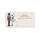 Festive Nutcracker Merry Christmas To From Labels Adressaufkleber (Vorne)