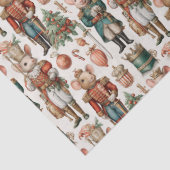 Festive Nutcracker Mice with Holiday Decor Seidenpapier (Detail)
