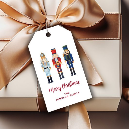 Festive Nutcracker Script Frohe Weihnachten Geschenkanhänger