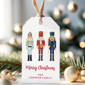 Festive Nutcracker Script Frohe Weihnachten Geschenkanhänger