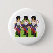 Festive Nutcracker Soldiers mit Candy Canes Button (Vorderseite)