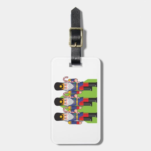 Festive Nutcracker Soldiers mit Candy Canes Gepäckanhänger (Vorderseite vertikal)