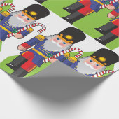 Festive Nutcracker Soldiers mit Candy Canes Geschenkpapier (Ecke)