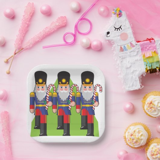 Festive Nutcracker Soldiers mit Candy Canes Pappteller (Party)