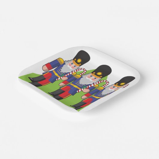 Festive Nutcracker Soldiers mit Candy Canes Pappteller (Gewinkelt)