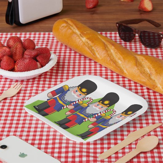 Festive Nutcracker Soldiers mit Candy Canes Pappteller