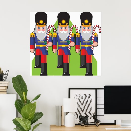 Festive Nutcracker Soldiers mit Candy Canes Poster (Heimbüro)