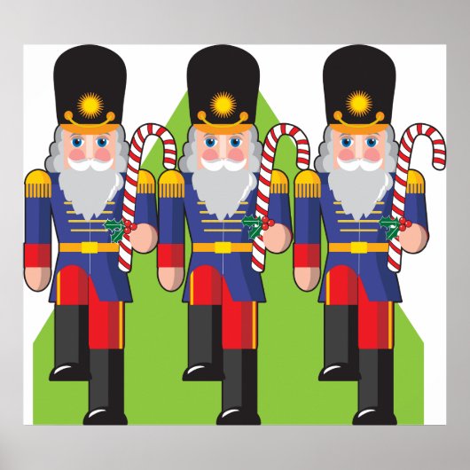Festive Nutcracker Soldiers mit Candy Canes Poster (Vorne)