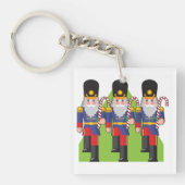 Festive Nutcracker Soldiers mit Candy Canes Schlüsselanhänger (Vorderseite)