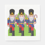 Festive Nutcracker Soldiers mit Candy Canes Serviette (Vorderseite)
