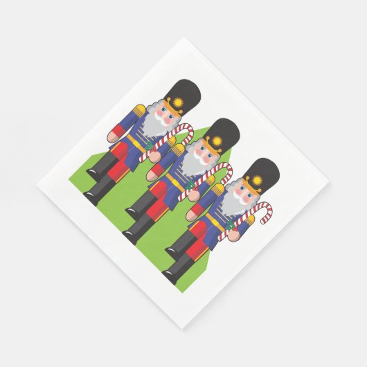 Festive Nutcracker Soldiers mit Candy Canes Serviette (Ecke)
