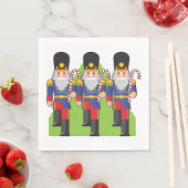 Festive Nutcracker Soldiers mit Candy Canes Serviette