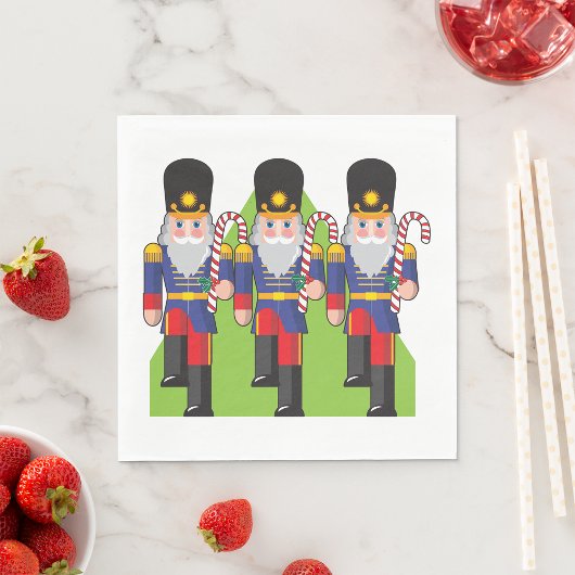 Festive Nutcracker Soldiers mit Candy Canes Serviette