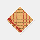 Festive Ochre Retro Rope Check Halloween Party Serviette (Ecke)