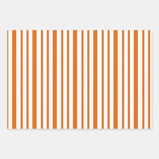 Festive Orange and White Christmas Tree Pattern Geschenkpapier Set (Vorderseite 3)