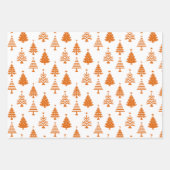 Festive Orange and White Christmas Tree Pattern Geschenkpapier Set (Vorderseite 2)
