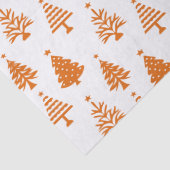Festive Orange and White Christmas Tree Pattern Seidenpapier (Detail)