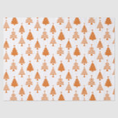 Festive Orange and White Christmas Tree Pattern Seidenpapier (Vorderseite)